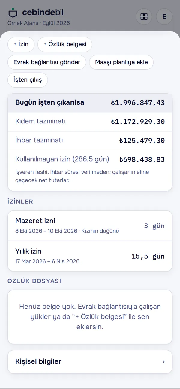 Bugün işten çıkarılsa kıdem, ihbar ve izin ücreti